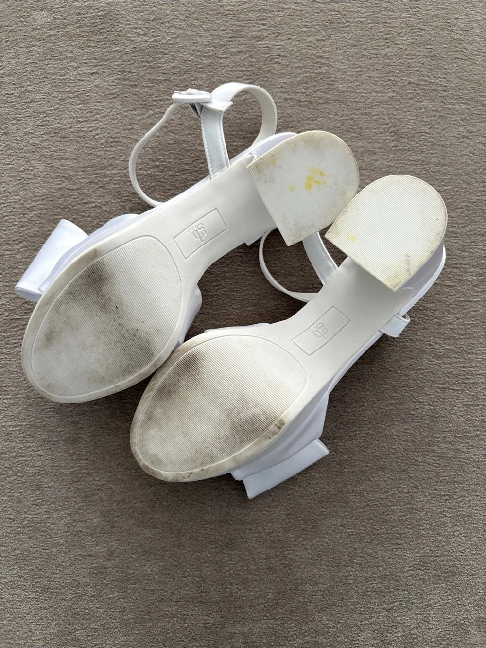 GB Girls Sadie-Girl White Satin Half Bow Platform Dress Sandals Size 10
